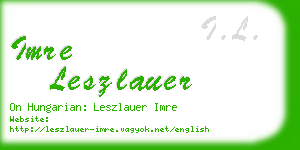 imre leszlauer business card